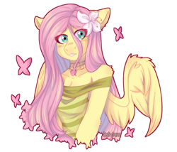 Size: 932x797 | Tagged: safe, artist:dreamcatcher-doodles, fluttershy, anthro, pegasus, clothes, female, mare, simple background, solo, transparent background