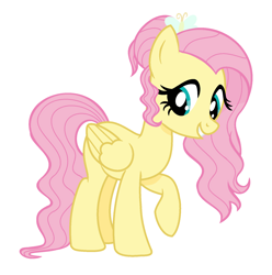 Size: 1621x1636 | Tagged: safe, artist:meimisuki, artist:pig, derpibooru exclusive, fluttershy, pegasus, pony, alternate hairstyle, base used, beautiful, cute, female, hair bun, missing cutie mark, shyabetes, solo