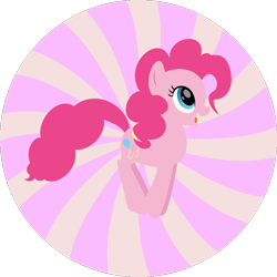 Size: 1080x1080 | Tagged: safe, artist:iknowpony, pinkie pie, earth pony, pony, .svg available, cute, cutie mark, female, jumping, lineless, open mouth, pink, smiling, solo, vector