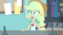 Size: 1920x1080 | Tagged: safe, screencap, applejack, better together, equestria girls, rollercoaster of friendship, shocked, solo