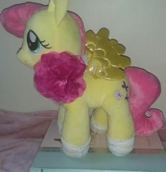 Size: 1280x1328 | Tagged: safe, artist:clestival, fluttershy, pegasus, pony, irl, photo, plushie, solo