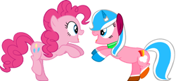 Size: 1024x474 | Tagged: safe, artist:madzbases, artist:rainbowzforlife, pinkie pie, pony, base used, lego, ponified, simple background, the lego movie, transparent background, unikitty