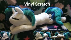 Size: 3264x1836 | Tagged: safe, artist:gleamydreams, dj pon-3, vinyl scratch, pony, unicorn, craft, photo, plushie, prone, solo