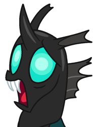 Size: 570x743 | Tagged: safe, artist:watermelon changeling, derpibooru exclusive, thorax, changeling, ms paint, open mouth, screaming, simple background, solo, white background