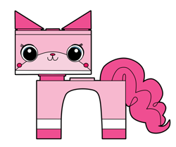 Size: 2000x1664 | Tagged: safe, artist:arcturus-fyre, pinkie pie, barely pony related, crossover, lego, simple background, the lego movie, transparent background, unikitty