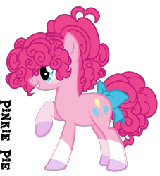 Size: 879x967 | Tagged: safe, artist:starling-sentry-yt, pinkie pie, earth pony, pony, alternate design, alternate hairstyle, bow, female, mare, simple background, solo, tail bow, transparent background