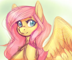 Size: 1280x1065 | Tagged: safe, artist:cheezayballz, fluttershy, anthro, pegasus, female, mare, solo, watermark