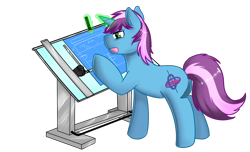 Size: 1484x900 | Tagged: safe, artist:azure-doodle, oc, oc only, oc:gyro tech, pony, unicorn, magic, male, solo, stallion, telekinesis