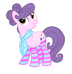 Size: 1024x1062 | Tagged: safe, artist:cielmarth, suri polomare, earth pony, pony, clothes, female, mare, simple background, socks, solo, striped socks, watermark, white background