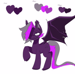 Size: 3800x3800 | Tagged: safe, artist:foxsystem12, oc, oc only, oc:sound check, bat pony, bat pony oc, reference sheet, simple background, unshorn fetlocks, white background