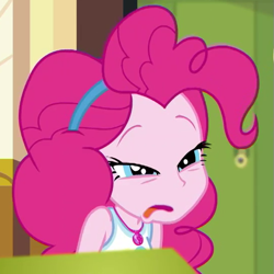 Size: 545x545 | Tagged: safe, screencap, pinkie pie, better together, equestria girls, schedule swap, celestia's office, cropped, faic, geode of sugar bombs, magical geodes