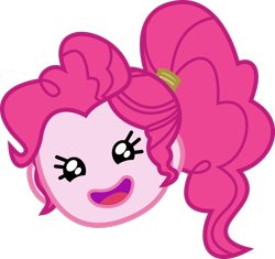 Size: 778x732 | Tagged: safe, artist:anime-equestria, derpibooru exclusive, pinkie pie, better together, equestria girls, game stream, adorable face, alternate hairstyle, beautiful, cute, dawwww, diapinkes, emoji, female, happy, head only, open mouth, ponk, ponytail, pretty, smiling, solo