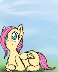 Size: 844x1051 | Tagged: safe, artist:princessmuffinart, fluttershy, pegasus, pony, adorable face, cute, gentle smile, missing cutie mark, shyabetes, simple background, solo