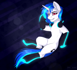 Size: 2200x2000 | Tagged: safe, artist:villjulie, dj pon-3, vinyl scratch, pony, unicorn, clothes, cutie mark, female, headphones, mare, smiling, socks, solo