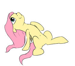 Size: 1117x980 | Tagged: safe, artist:shaliwolf, fluttershy, pegasus, pony, leaning back, simple background, solo, stretching, transparent background