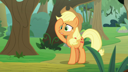 Size: 1280x720 | Tagged: safe, screencap, applejack, earth pony, pony, sounds of silence, female, mare, solo