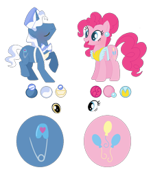 Size: 853x971 | Tagged: safe, artist:jewelmusic, pinkie pie, pokey pierce, pony, apron, base used, clothes, female, hat, male, pokeypie, shipping, simple background, straight, transparent background