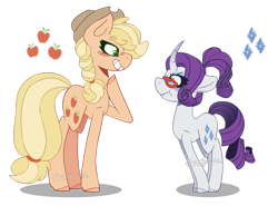 Size: 1024x756 | Tagged: safe, artist:foxysparkle, applejack, rarity, earth pony, pony, unicorn, blushing, cute, female, floppy ears, grumpy, jackabetes, lesbian, raribetes, rarijack, shipping, simple background, transparent background