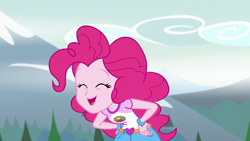 Size: 1920x1080 | Tagged: safe, screencap, pinkie pie, equestria girls, legend of everfree, eyes closed, faic, open mouth