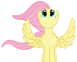 Size: 4416x3515 | Tagged: safe, artist:mfg637, fluttershy, pegasus, pony, female, full face view, looking up, mare, simple background, solo, spread wings, transparent background, vector, windswept mane, wings