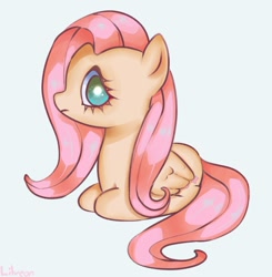 Size: 1600x1635 | Tagged: safe, artist:lilveon, fluttershy, pegasus, pony, cute, female, mare, ponyloaf, profile, prone, shyabetes, simple background, solo