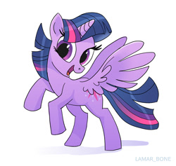 Size: 1227x1165 | Tagged: safe, artist:lamar_bone, twilight sparkle, twilight sparkle (alicorn), alicorn, rearing, simple background, solo, white background