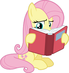 Size: 4726x5000 | Tagged: safe, artist:steyrrdash, fluttershy, pegasus, pony, a health of information, .svg available, absurd resolution, book, reading, simple background, solo, vector