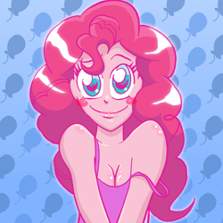 Size: 1600x1600 | Tagged: safe, artist:bantam, pinkie pie, equestria girls, female, looking at you, solo