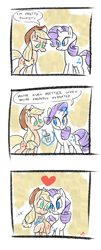 Size: 875x2160 | Tagged: safe, artist:docwario, applejack, rarity, earth pony, pony, unicorn, comic, cute, daaaaaaaaaaaw, drink, female, glowing horn, jackabetes, lesbian, magic, raribetes, rarijack, raritober, shipping, speech bubble, telekinesis