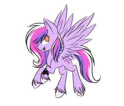 Size: 3500x3000 | Tagged: safe, artist:snowbunny0820, oc, oc only, oc:sketchbook wonder, pegasus, pony, eye clipping through hair, female, flying, hair over one eye, high res, mare, pencil, simple background, solo, white background