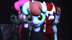 Size: 1920x1080 | Tagged: safe, artist:jollyoldcinema, pinkie pie, oc, oc:mintyswirl, pony, 3d, animated, emotion, emotions, feelings, group, my sides, source filmmaker, video