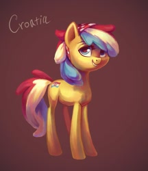 Size: 886x1024 | Tagged: safe, artist:holivi, croatia, nation ponies, ponified, solo