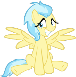 Size: 4909x4973 | Tagged: dead source, safe, artist:xebck, misty fly, pegasus, pony, absurd resolution, cute, female, mare, simple background, solo, traditional art, transparent background, vector, wonderbolts