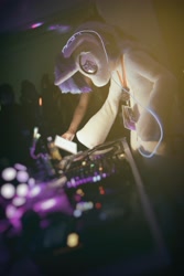 Size: 2730x4096 | Tagged: safe, dj pon-3, vinyl scratch, human, clothes, concert, cosplay, costume, dj booth, fursuit, irl, irl human, japan ponycon, photo