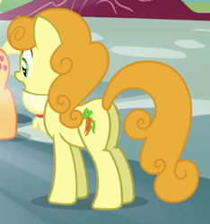 Size: 400x428 | Tagged: safe, screencap, applejack, carrot top, golden harvest, earth pony, pony, inspiration manifestation, cropped, goldenbutt, plot, solo focus