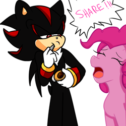 Size: 2000x2000 | Tagged: safe, artist:soul-yagami64, pinkie pie, earth pony, pony, crossover, shadow the hedgehog, sonic the hedgehog (series)