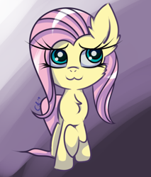 Size: 484x568 | Tagged: safe, artist:lux-arume, fluttershy, pegasus, pony, :3, cute, shyabetes, solo