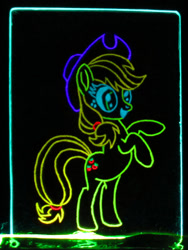 Size: 750x1000 | Tagged: safe, artist:malte279, applejack, earth pony, pony, acrilic plastic, acrylic glass, acrylic plastic, acrylight, craft, engraving, led, solo