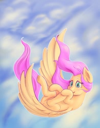 Size: 1024x1304 | Tagged: safe, artist:stratodraw, fluttershy, pegasus, pony, falling, female, mare, solo, this will end in butterflies