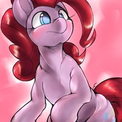 Size: 1536x1536 | Tagged: safe, artist:kurogewapony, pinkie pie, earth pony, pony, blushing, cutie mark, female, mare, solo