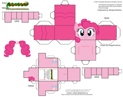 Size: 2979x2354 | Tagged: safe, artist:grapefruitface1, part of a set, pinkie pie, pony, arts and crafts, craft, cubeecraft, papercraft, printable, solo