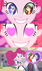 Size: 1280x2160 | Tagged: safe, edit, edited screencap, screencap, normal norman, pinkie pie, rarity, coinky-dink world, eqg summertime shorts, equestria girls, crack shipping, female, male, meme, normity, pinkie's eyes, server pinkie pie, shipper on deck, shipping, straight, waitress