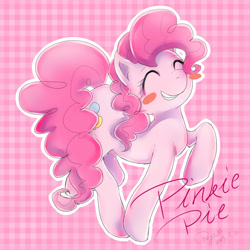 Size: 1500x1500 | Tagged: safe, artist:roya, pinkie pie, earth pony, pony, eyes closed, female, mare, solo