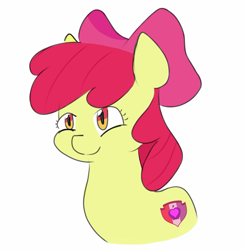 Size: 1433x1464 | Tagged: artist needed, safe, artist:c0pter, apple bloom, earth pony, pony, cutie mark, female, filly, simple background, smiling, solo, the cmc's cutie marks, white background