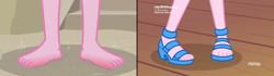 Size: 1440x404 | Tagged: safe, pinkie pie, better together, equestria girls, spring breakdown, too hot to handle, close-up, feet, legs, pictures of legs