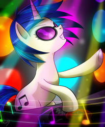 Size: 1440x1748 | Tagged: safe, artist:princesssilverglow, dj pon-3, vinyl scratch, pony, unicorn, glasses, rave, solo