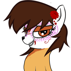 Size: 1024x1024 | Tagged: safe, edit, oc, oc:maría teresa de los ponyos paguetti, pony, calavera catrina, dia de los muertos, mexican, mexico, nation ponies, ponified, simple background, smiling, vector, white background