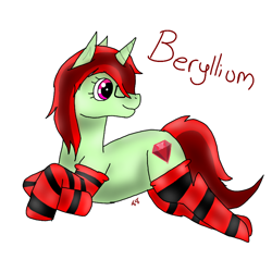 Size: 768x768 | Tagged: safe, oc, oc only, oc:beryllium, element pony, object pony, original species, unicorn, clothes, female, glasses, mare, ponified, simple background, socks, solo, striped socks, teenager, white background