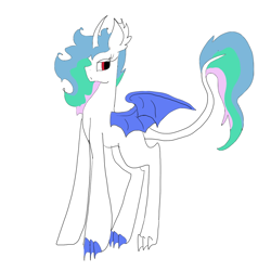 Size: 1000x1000 | Tagged: safe, artist:arirain, oc, oc only, oc:nonpareil, draconequus, hybrid, pony, female, interspecies offspring, multicolored hair, next generation, offspring, parent:discord, parent:princess celestia, parents:dislestia, simple background, solo, white background