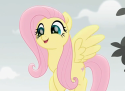 Size: 814x592 | Tagged: safe, screencap, fluttershy, pegasus, pony, rainbow roadtrip, cute, shyabetes, solo